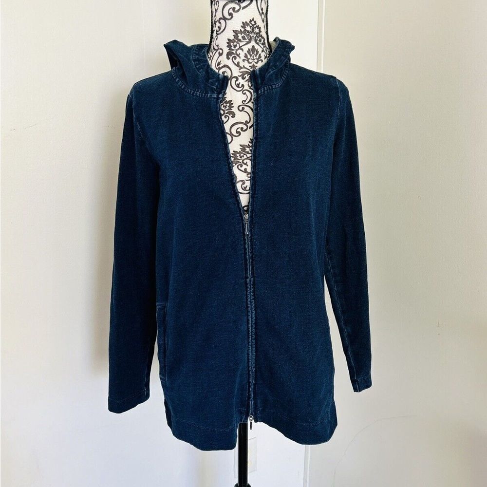 J. Jill Deep Blue Hooded Jacket - Picture 3 of 7